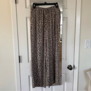 Leopard Print Wide-Leg Pants